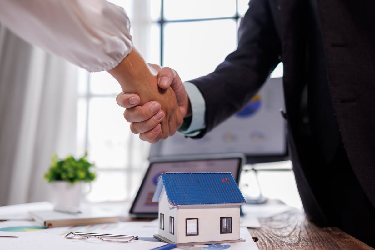 Business handshake after successful deal